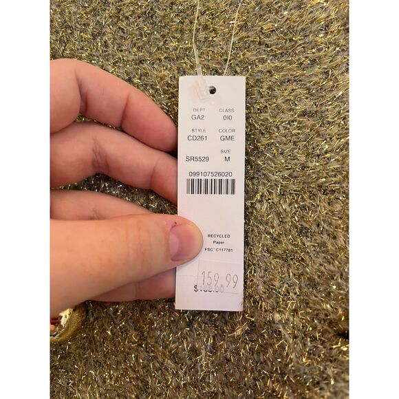 NWT J.Crew Gold Sparkle Sweater Jacket - Picture 6 of 11